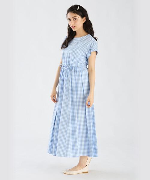 「To b. by agnes b.」 半袖ワンピース 38 ブルー レディース_画像4