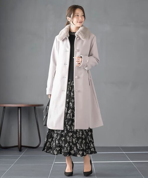 r・p・s（アールピーエス） ステンカラーコート コート フェイクファー