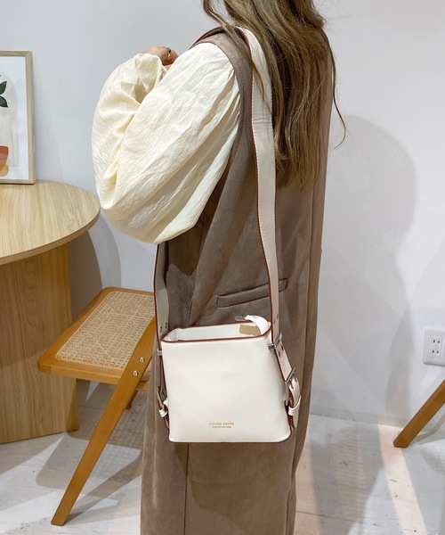 shopnikoniko ショルダーバッグ バッグ 太ベルトスクエア