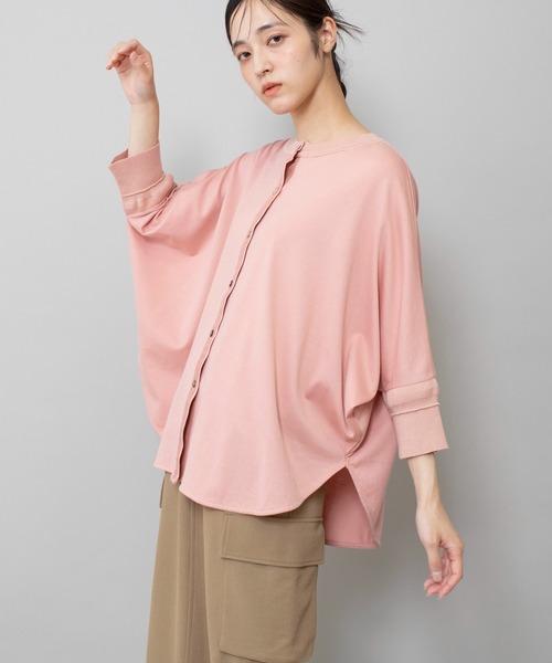 Munich（ミューニック） ブラウス シャツ コットン×ニットリブ クルー