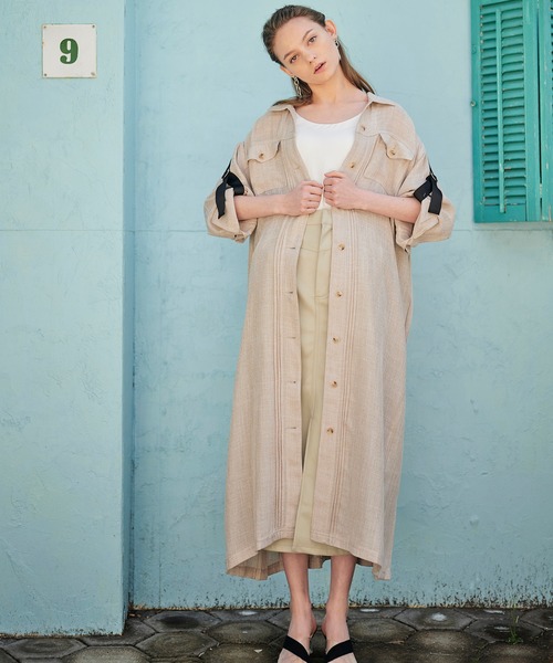 バーゲン ワンピース バックプリーツリネン風シャツワンピース Zozotown Paypayモール店 通販 Paypayモール 絶妙 Www Yalaphone Com