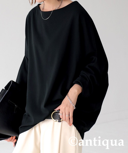 antiqua（アンティカ） tシャツ ボートネックドルマントップス