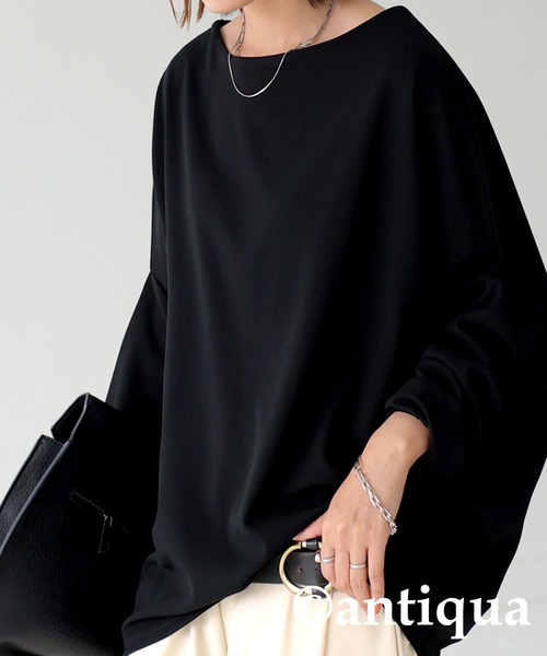 antiqua（アンティカ） tシャツ ボートネックドルマントップス