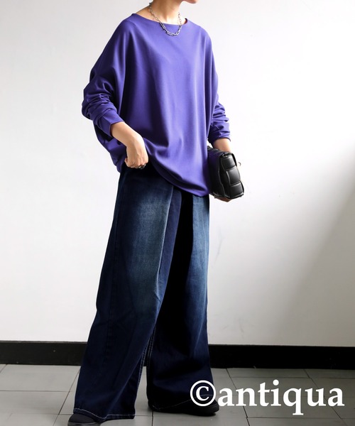 antiqua アンティカ ドルマン ボートネック トップス 3点セット antiqua（アンティカ） tシャツ ボートネックドルマントップス