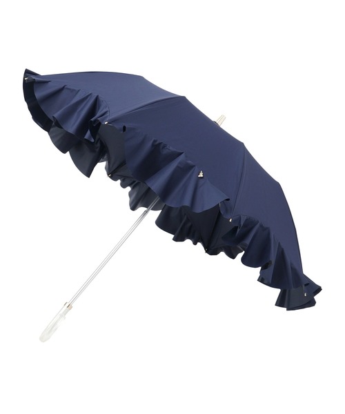 LANVIN en Bleu 傘 遮光 晴雨兼用日傘 フレアフリル レディース