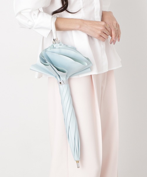 LANVIN en Bleu 日傘 uvカット 傘 一級遮光 晴雨兼用日傘 長傘 フレア