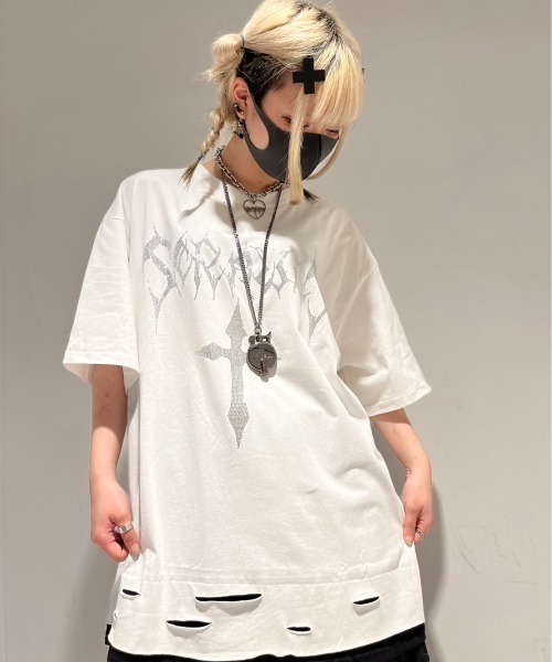 tシャツ A'GEM/9 × .kom「NOVESSEL/ノベセル」クロスデザインTシャツ レディース NOVESSEL tシャツ A'GEM/9 × .kom「NOVESSEL/ノベセル」クロス