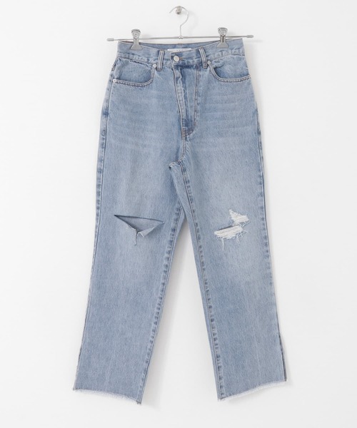 パンツ デニム ジーンズ リメイクダメージスリットデニム レディース 