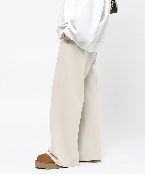 エーピーストゥディオ Beige straight Knit PT ニットパンツ