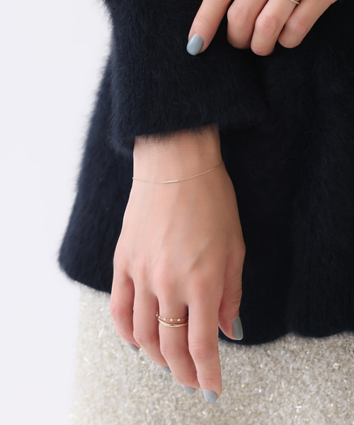 Lilas ブレスレット ダイヤ10mmバーブレスレット K10 レディース