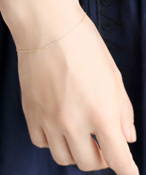 【新品】Lilas☆ダイヤ10㎜バーブレスレット　k10 Lilas ブレスレット ダイヤ10mmバーブレスレット K10 レディース