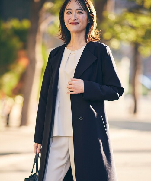 美品です‼️ノーカラーコート UNTITLED（アンタイトル） ノーカラーコート コート 「ゆったり/軽やか