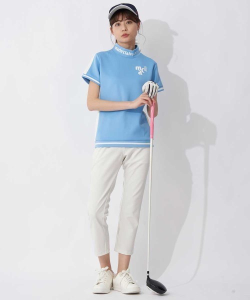 ナナ　新品　マリクレールゴルフ　セットアップ　モックネック　半袖シャツ セール】【marie claire/マリ.クレール】レディースモックネック
