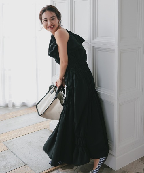 新品【Ami Haruna×Donobanコラボ】2wayギャザーワンピース DONOBAN ワンピース 「Ami Haruna×Donobanコラボ」2wayギャザー