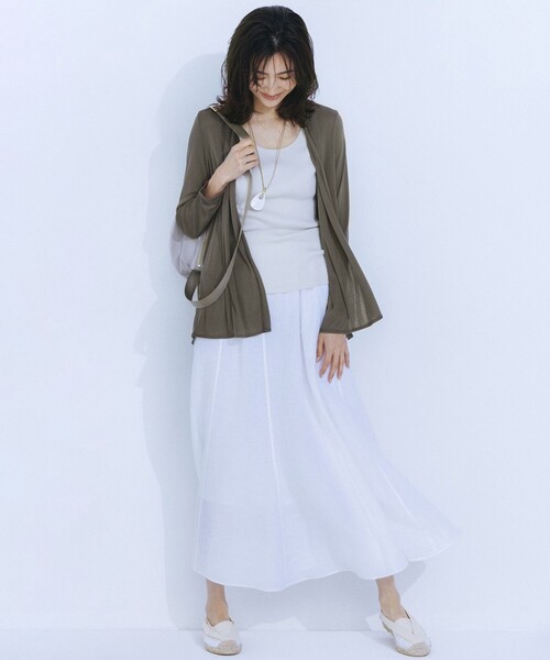 23区（ニジュウサンク） スカート 「洗える」LIBECOリネン フレア