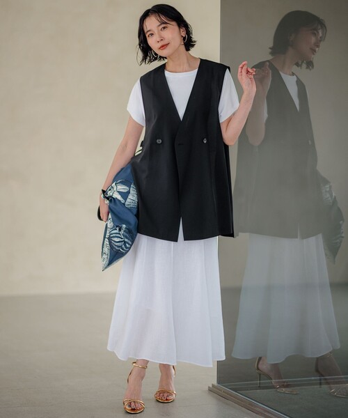 23区（ニジュウサンク） スカート 「洗える」LIBECOリネン フレア