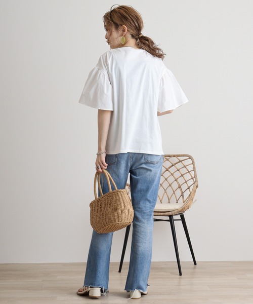 tシャツ A.N.L アシメギャザーカットソー レディース セール】A.N.L アシメギャザーカットソー（Tシャツ/カットソー