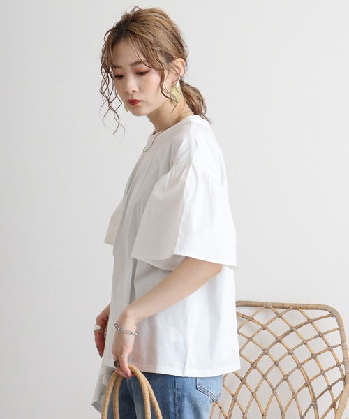 アシメフロントカットソー qualite tシャツ アシメフロントカットソー レディース