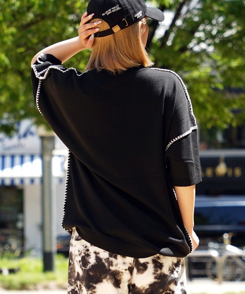 セーター ニット 「unisex」ブラインドステッチ サマーニット