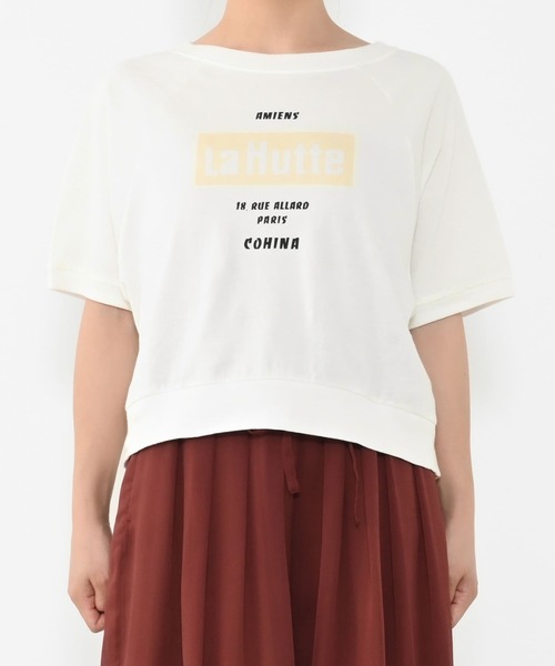 tシャツ 「La Hutte別注」ヴィンテージラグランプリントTシャツ「低身長・小柄女性」 レディース tシャツ 「La Hutte別注」ヴィンテージラグランプリントTシャツ
