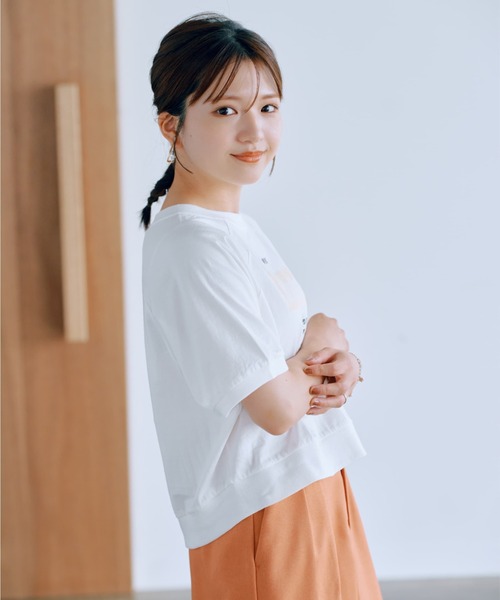 tシャツ 「La Hutte別注」ヴィンテージラグランプリントTシャツ「低身長・小柄女性」 レディース tシャツ 「La Hutte別注」ヴィンテージラグランプリントTシャツ