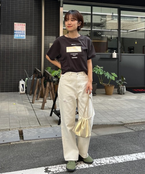tシャツ 「La Hutte別注」ヴィンテージラグランプリントTシャツ「低身長・小柄女性」 レディース tシャツ 「La Hutte別注」ヴィンテージラグランプリントTシャツ
