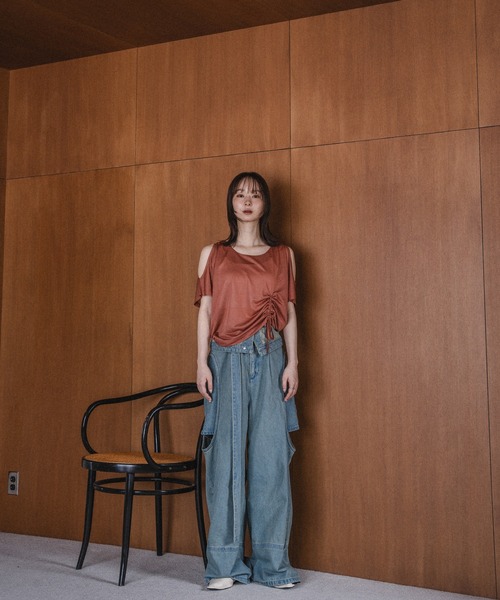 mideal tシャツ cut design sheer t shirt / カットデザイン