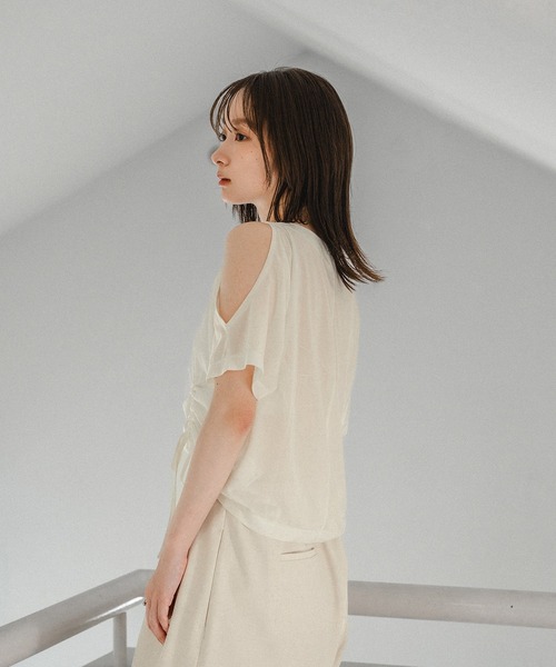 mideal tシャツ cut design sheer t shirt / カットデザイン