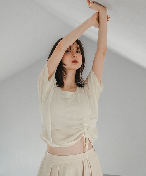 tシャツ SHEER COTTON SLEEVELESS TEE レディース 別注 COTTON JERSEY SLEEVELESS T-SHIRT(36 BEIGE): CINOH