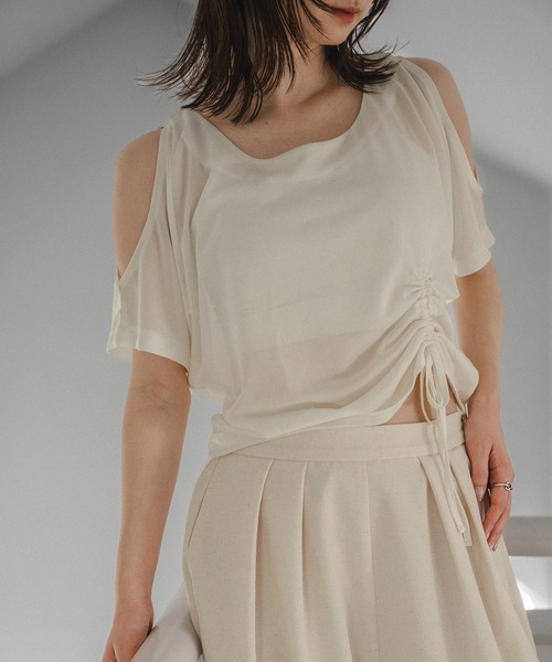 mideal tシャツ cut design sheer t shirt / カットデザイン