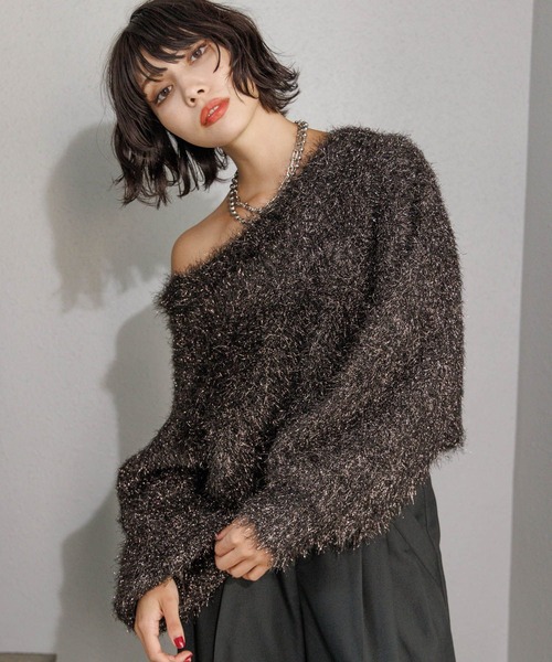 PAGEBOY（ページボーイ） ニット セーター キラキラオフショルニット