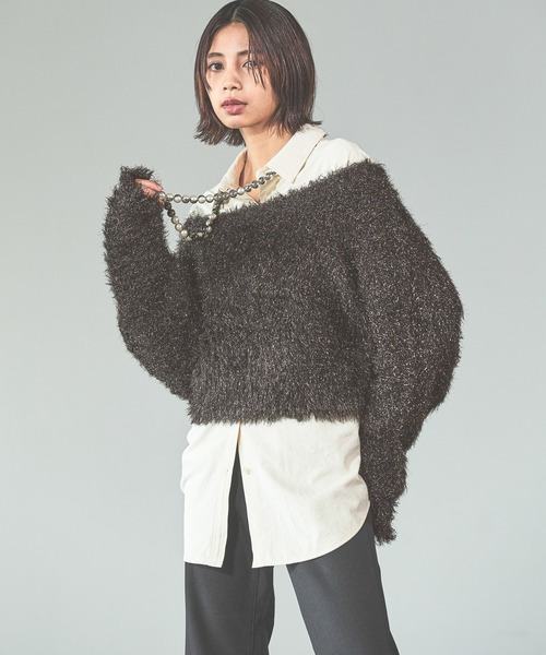 PAGEBOY ニット セーター キラキラオフショルニット レディース