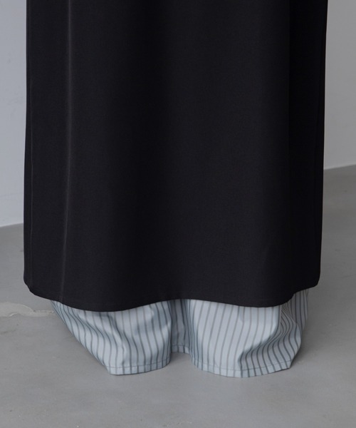 レイヤードスリットスカートS BLACK SLY スカート PLAID LAYERED L/SK プレイド レイヤード ロング
