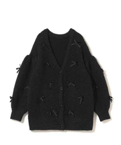 ⭐︎新品タグ付⭐︎COEL ニットカーディガン サイズF COEL カーディガン リボンビッグカーディガン レディース