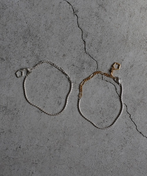 TEN. ブレスレット SILVER925 シェードコンビチェーンブレスレット SV