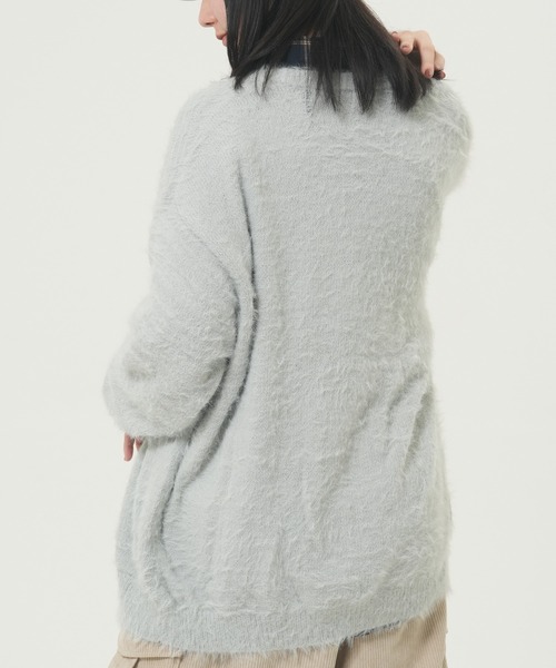 other - ザ トー THE TOE シャギー カーディガン ニット Vネック M グレー ROUGH TRADE カーディガン シャギーVネックニットカーディガン