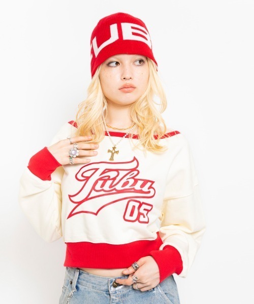 tシャツ FUBU x atmos pink Off-shoulder Top / フブ × アトモス ピンク オフショルダー トップ 「SP」 レデ