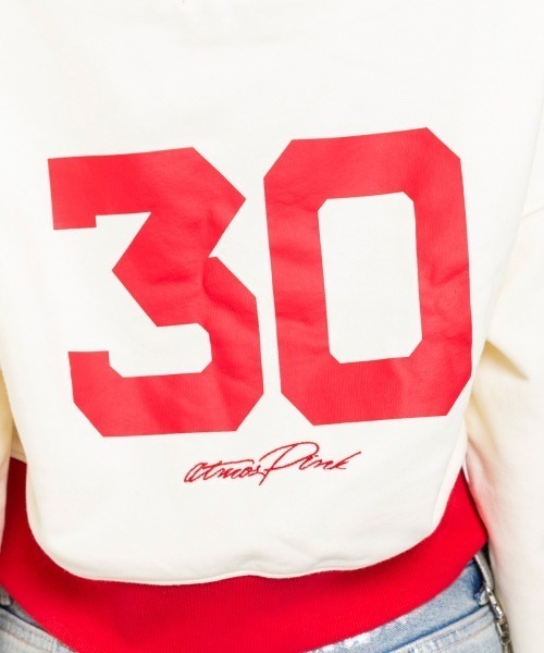FUBU tシャツ x atmos pink Off-shoulder Top / フブ × アトモス
