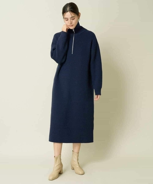 a.v.v（アー・ヴェ・ヴェ） ワンピース ハーフジップニットワンピース