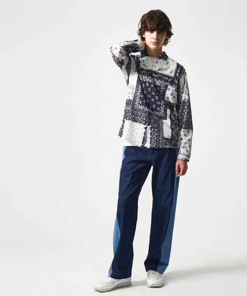 5351 POUR LES HOMMES シャツ 「25S/S」アズレージョプリント 長袖