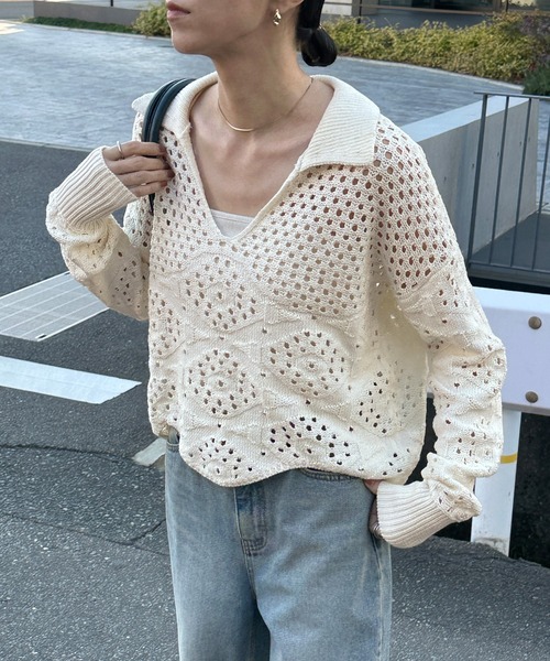 select MOCA ニット セーター 「ZOZO限定」透かし編みスキッパー