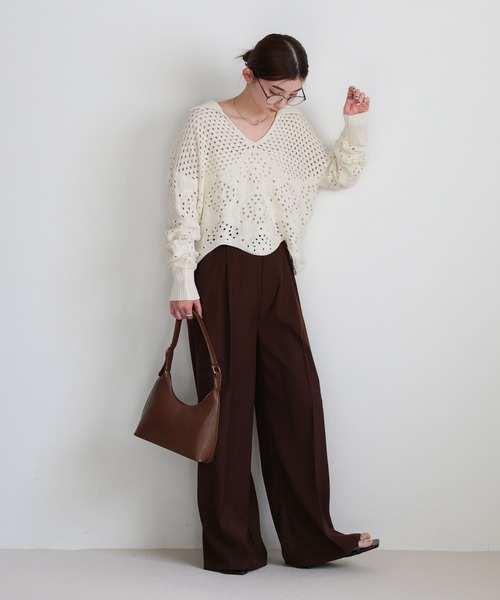 select MOCA（セレクトモカ） ニット セーター 透かし編みスキッパー