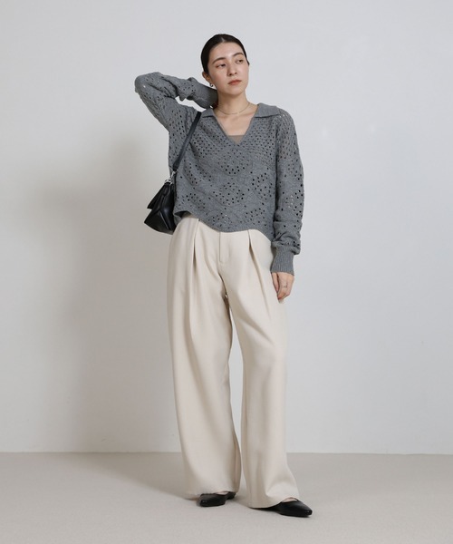 select MOCA（セレクトモカ） ニット セーター 透かし編みスキッパー