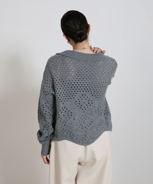 select MOCA（セレクトモカ） ニット セーター 透かし編みスキッパー