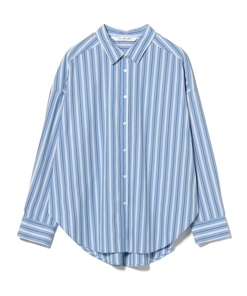 Ray BEAMS ブラウス シャツ マルチストライプ ビッグ レディース