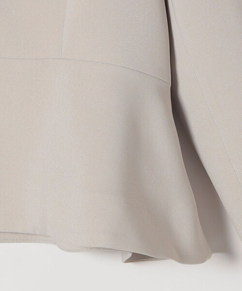 MAX&Co.【新品未使用タグ付】44 3L ペプラム ノーカラー ジャケット 追加予約》SHIPS any:〈洗濯機可能〉ダブルクロス ペプラム ノーカラー