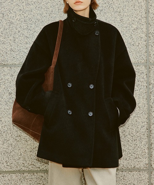 【新品】スタンドネックハーフコート ナチュラルビューティーベーシック NATURAL BEAUTY BASIC スタンド