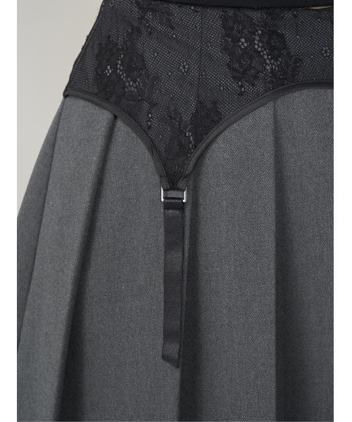 Darich（ダーリッチ） スカート ガーターデザインプリーツミニスカート
