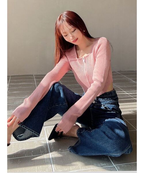 RESEXXY（リゼクシー） ニット セーター ジップデザインクロップド