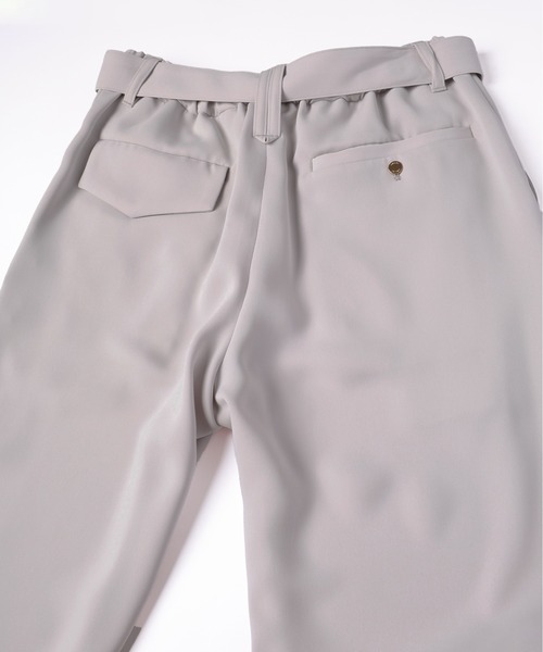 CULLNI スラックス Double Satin 1Tuck Pant with Long Belt